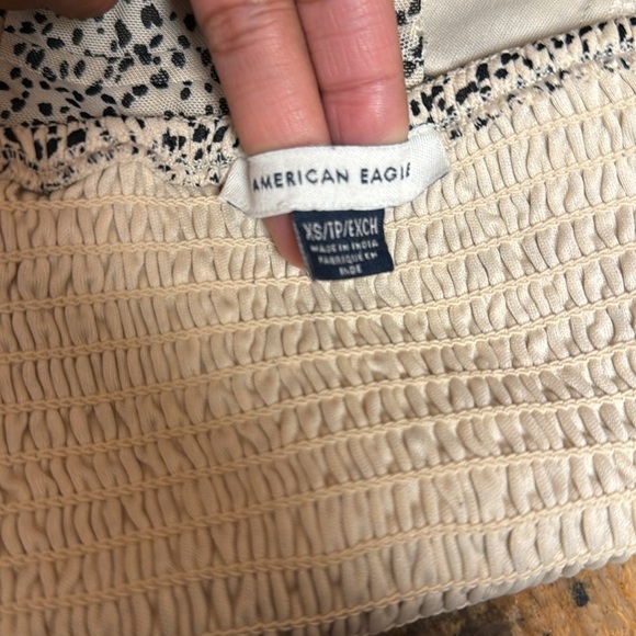 American Eagle Mesh Cropped Corset Top in Cream Black Cheetah Leopard Print XS - Picture 7 of 8